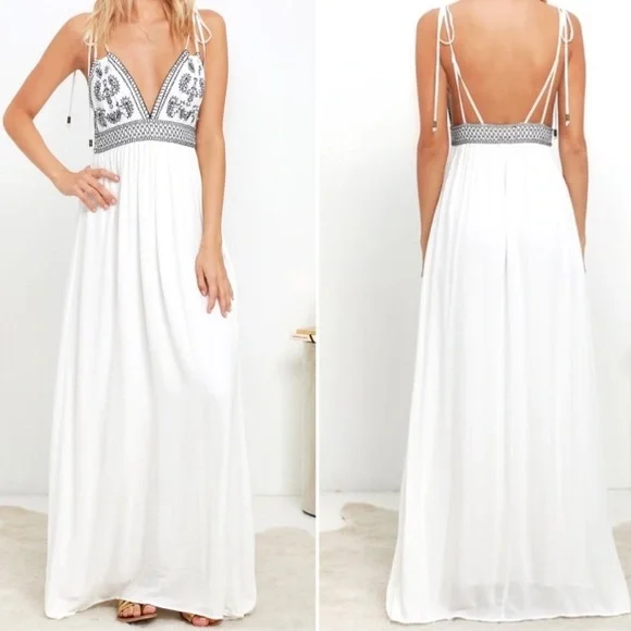 Lulus | Dresses | Lulus Days Of Sunlight Ivory Embroidered Maxi Dress |  Poshmark
